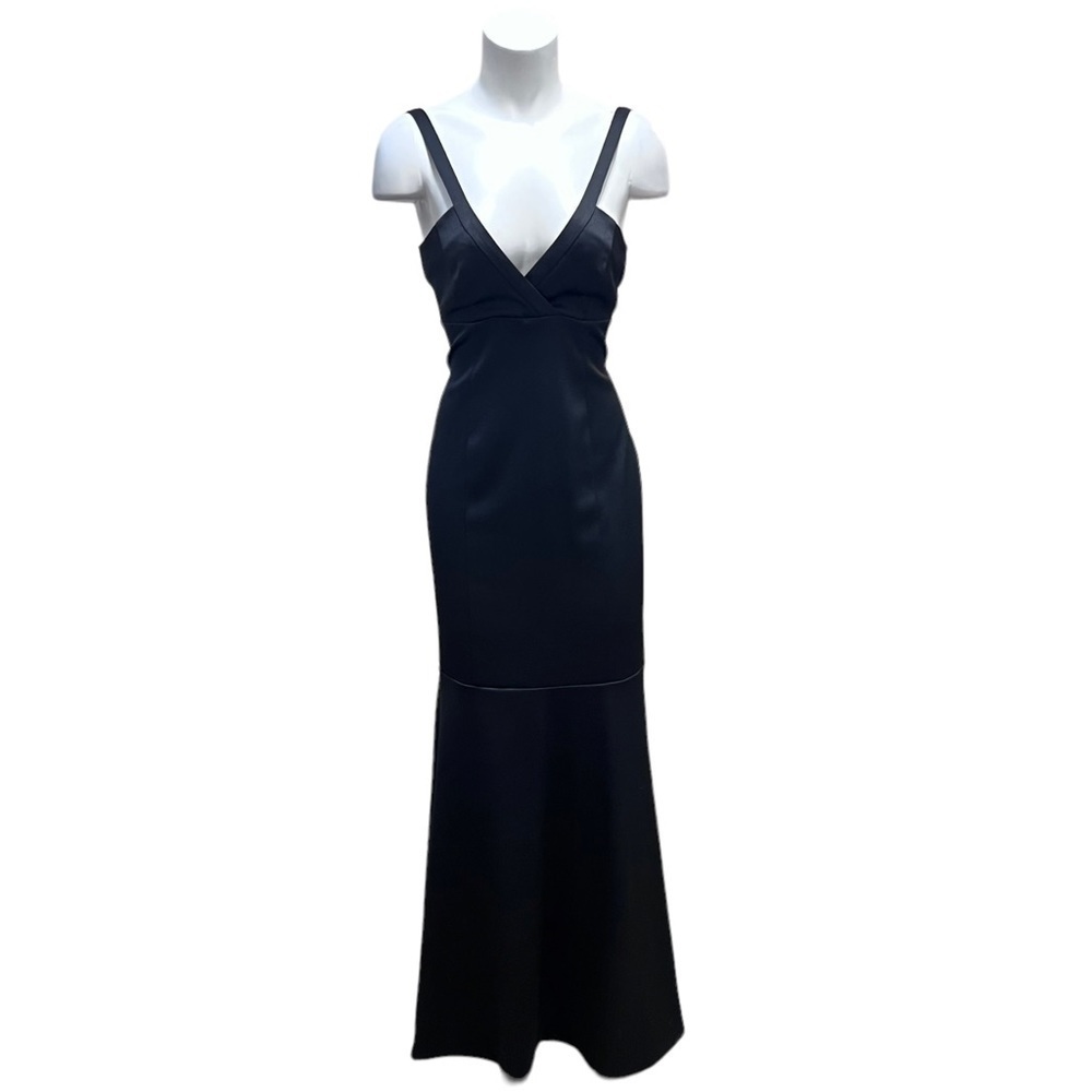 Le Chateau Black Satin Gown Size Medium Party Dress Black Tie Wedding